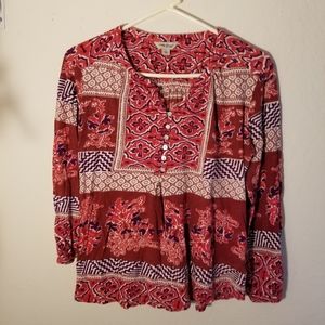 Lucky Brand peasant like top size large, made in India